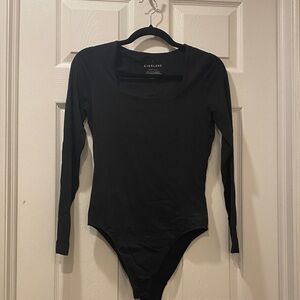 Everlane Black Square Neck Long Sleeve Bodysuit - Size M